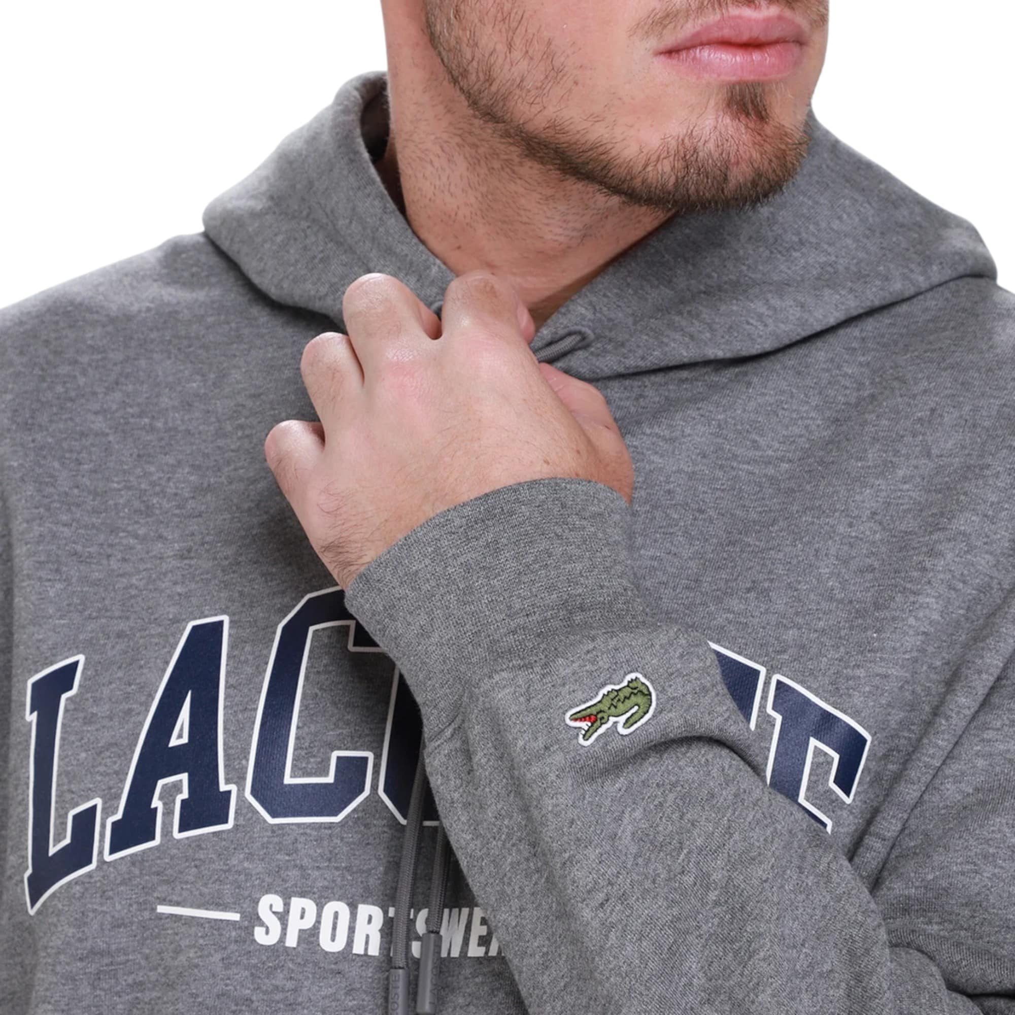 POLERON CANGURO HOMBRE SH2284 GRIS LACOSTE - Imagen 3