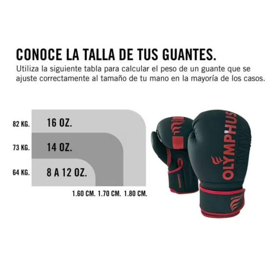 GUANTE BOX NEW DIAMOND NEGRO/ROJO - Imagen 3