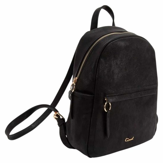 MOCHILA PEQUEÑA CUERO SINTETICO NEGRO CAR3101 GACEL - Imagen 2