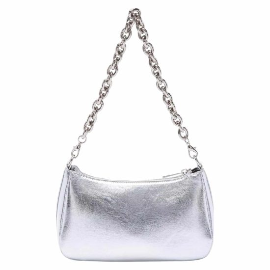 CARTERA BANDOLERA PEQUEÑA VERNIZ PLATA CAR2989 GACEL - Imagen 3
