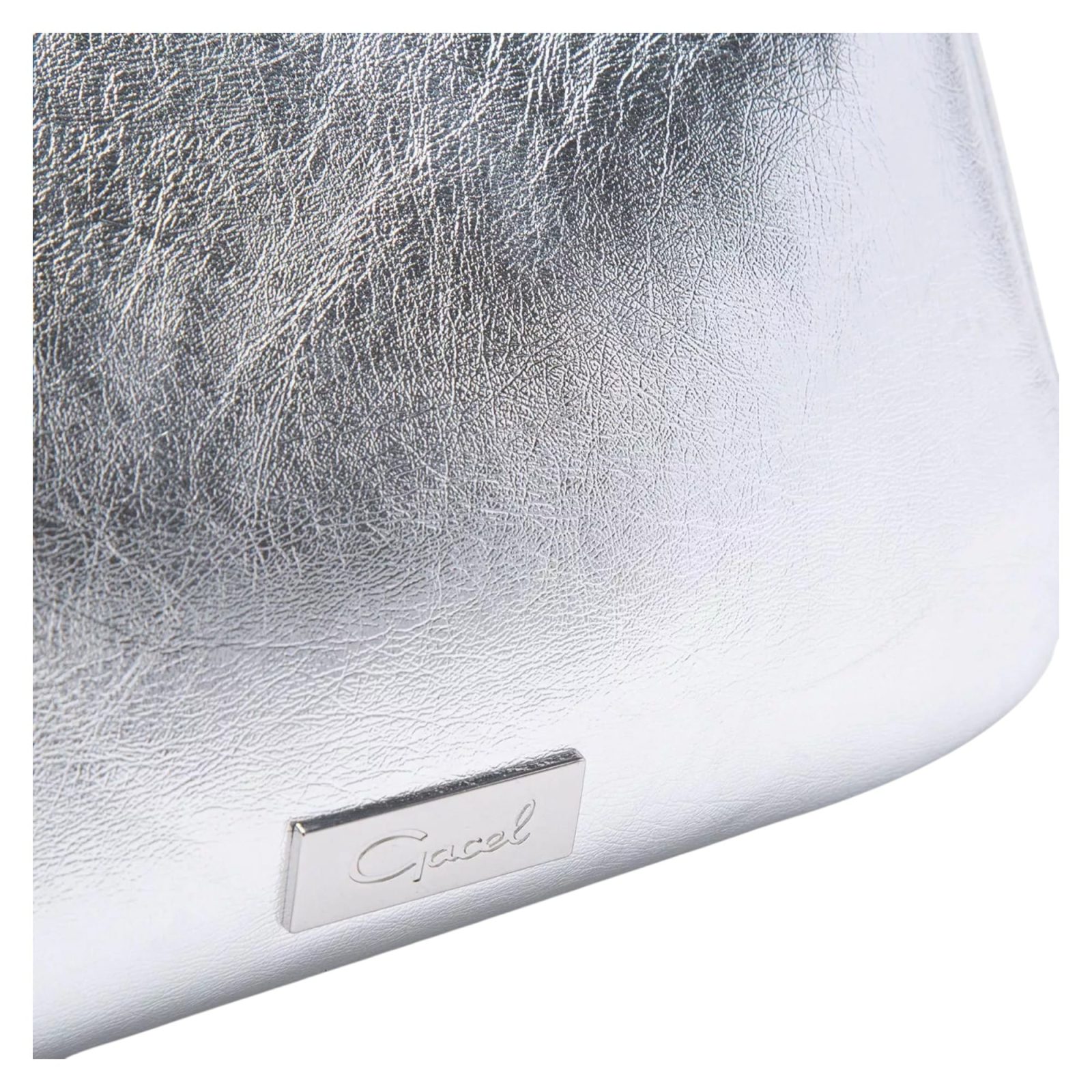 CARTERA BANDOLERA PEQUEÑA VERNIZ PLATA CAR2989 GACEL - Imagen 4