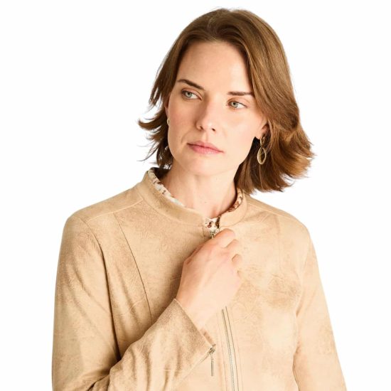 CASACA SUEDE CRAQUELADO CAMEL LDP - Imagen 3