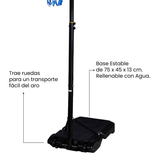 Torre de Basketball Muuk Yard Altura Ajustable 1.6 - 2.1 Metros - Imagen 5