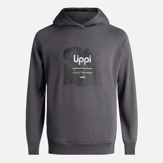 Poleron Hombre Insigne Hoody Front Print Grafito LIPPI