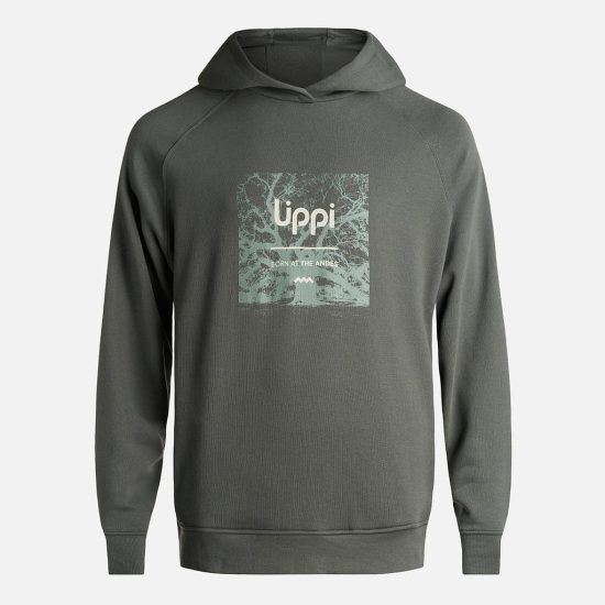 Poleron Hombre Insigne Hoody Front Print Verde Militar LIPPI