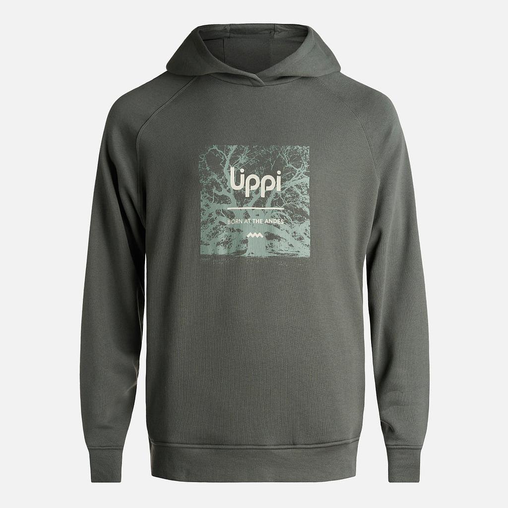 Poleron Hombre Insigne Hoody Front Print Verde Militar LIPPI