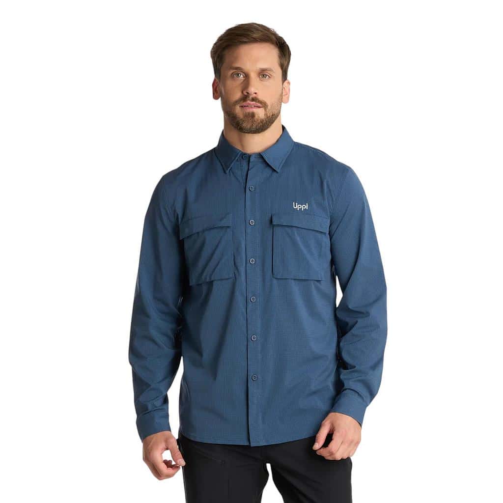 Camisa Hombre Rosselot Long Sleeve Q-Dry Shirt Azul Marino Lippi