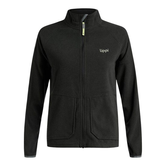 Polerón Mujer Stripes Nano-F Full Zip Negro Lippi