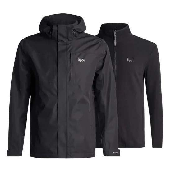 Chaqueta Hombre Tres Cruces Fusion-3 Hoody Jacket Negro Lippi