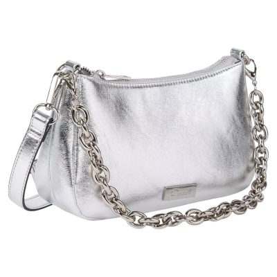 CARTERA BANDOLERA PEQUEÑA VERNIZ PLATA CAR2989 GACEL