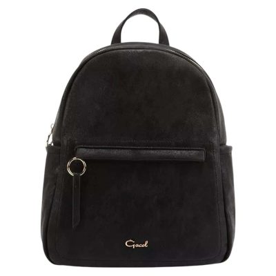 MOCHILA PEQUEÑA CUERO SINTETICO NEGRO CAR3101 GACEL