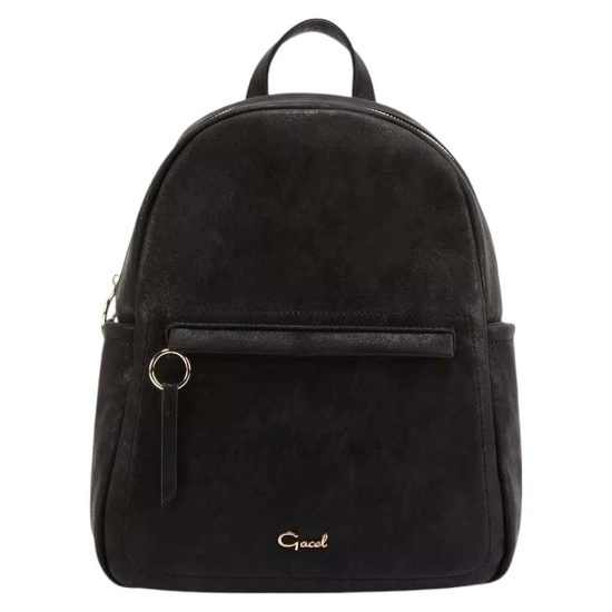 MOCHILA PEQUEÑA CUERO SINTETICO NEGRO CAR3101 GACEL
