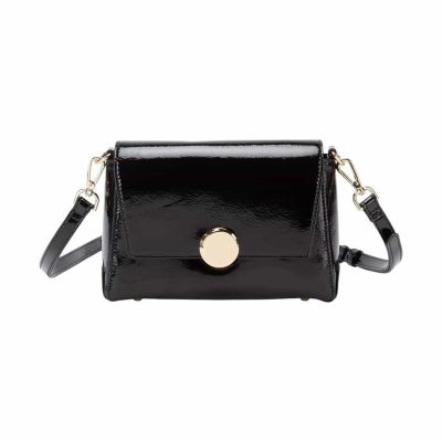 CARTERA BANDOLERA PEQUEÑA VERNIZ NEGRO