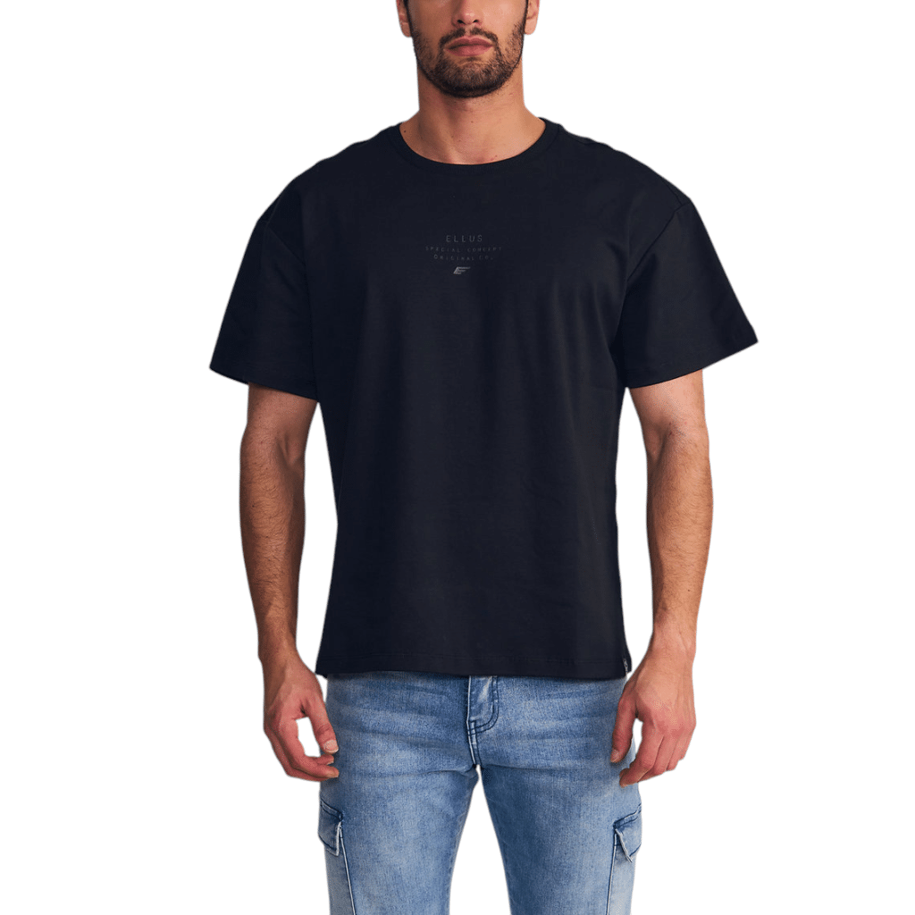 Polera Hombre Relaxed Fit Cotton Slub Negro Ellus