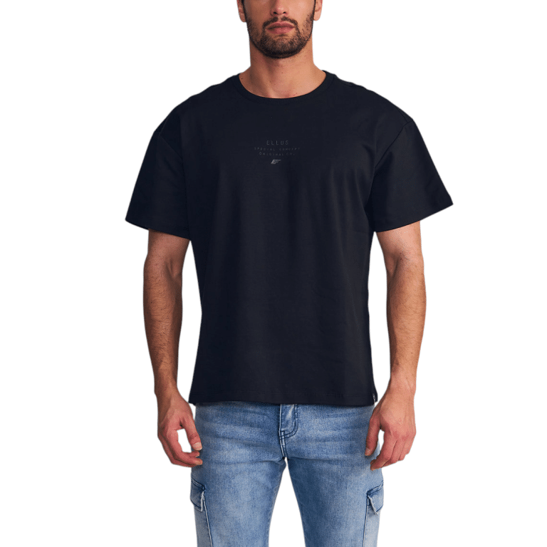 Polera Hombre Relaxed Fit Cotton Slub Negro Ellus