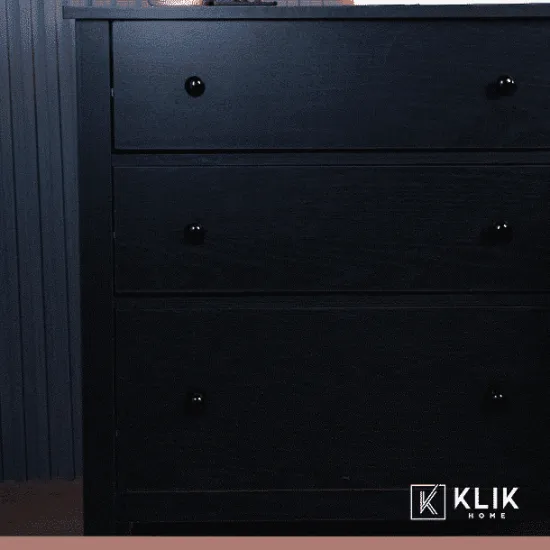 Comoda 3 Cajones De Dormitorio Oscura KLIK - Imagen 5