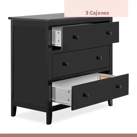 Comoda 3 Cajones De Dormitorio Oscura KLIK - Imagen 7