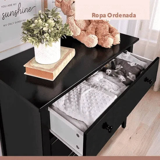 Comoda 3 Cajones De Dormitorio Oscura KLIK - Imagen 8