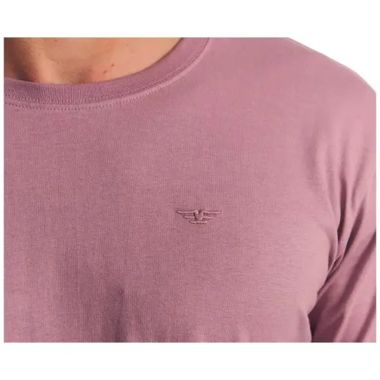 Polera Hombre Manga Corta Lisa Logo Bordado Morado Ellus - Imagen 4