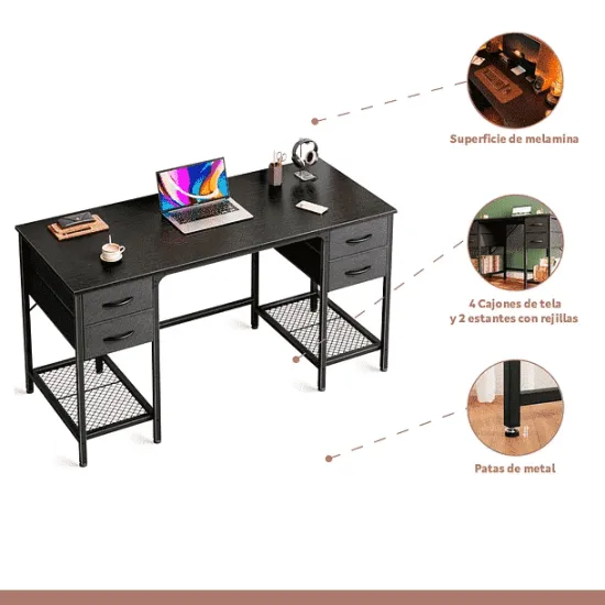 Escritorio Ejecutivo Industrial 120 Cm KLI - Imagen 2