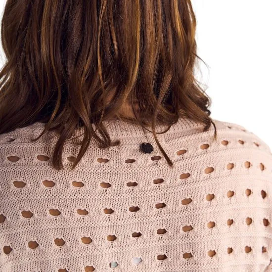 Chaleco Mujer Beige Loose Fit Look Crochet Calado Il Gioco - Imagen 5