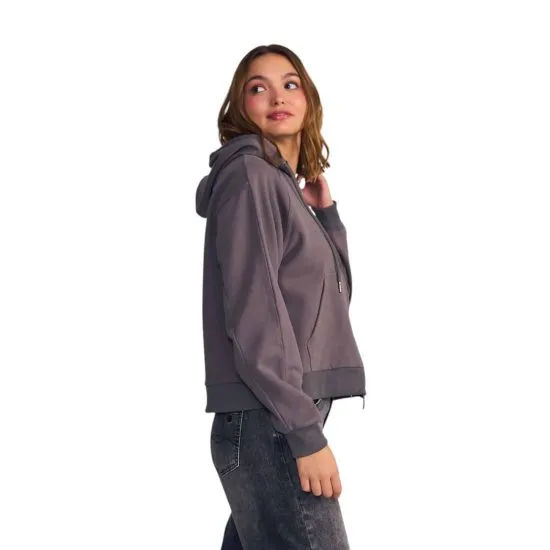 Poleron Mujer Hoodie Raglan Full Zipper Parche Frontal Il Gioco - Imagen 3