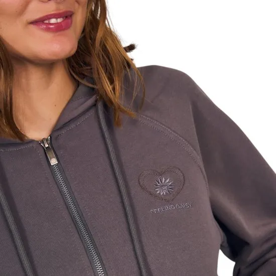 Poleron Mujer Hoodie Raglan Full Zipper Parche Frontal Il Gioco - Imagen 4