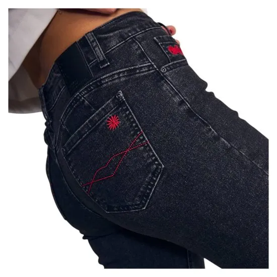 Jeans Britney Black Gray diseño frontal alforzas Il Gioco - Imagen 4