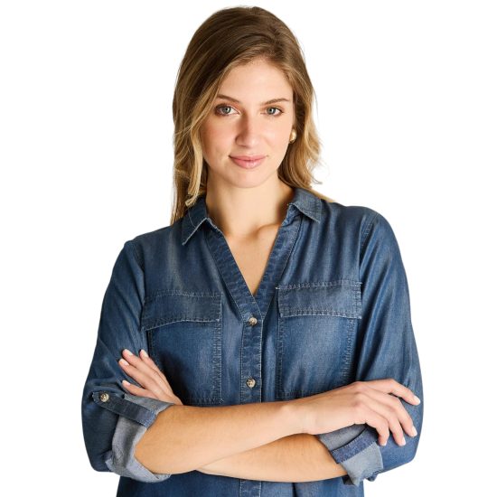 Blusa Mujer Medio Blue Basic LDP - Imagen 3