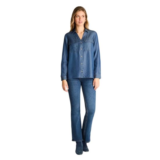 Blusa Mujer Medio Blue Basic LDP - Imagen 4