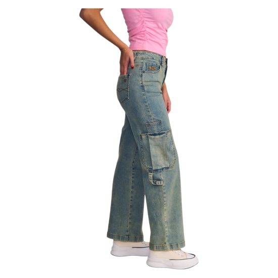 Jeans Mujer Cargo Carpenter Light con Detalle de Bolsillos Il Gioco - Imagen 4