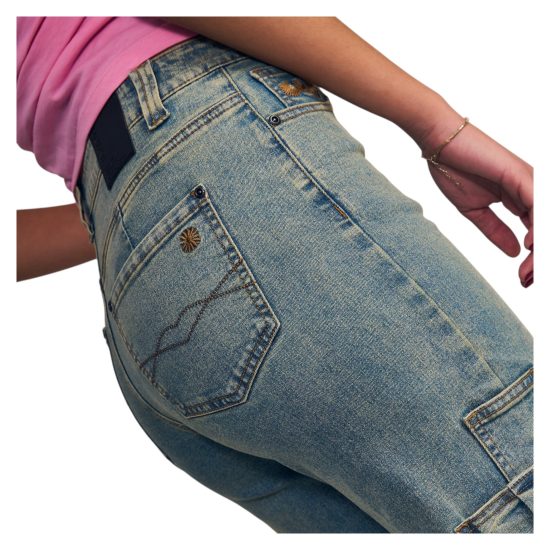Jeans Mujer Cargo Carpenter Light con Detalle de Bolsillos Il Gioco - Imagen 5