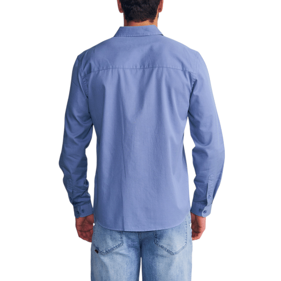 Camisa Hombre Manga Larga Garment Dye Celeste Ellus - Imagen 3