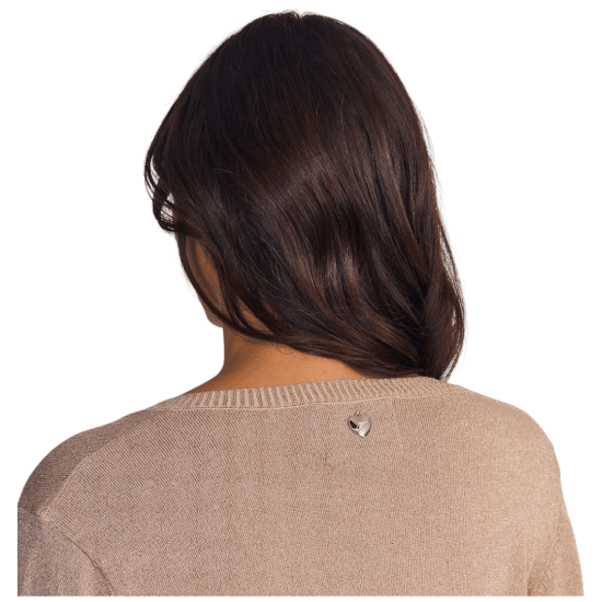 Sweater Mujer V Neck Cold Touch Beige Ellus - Imagen 5