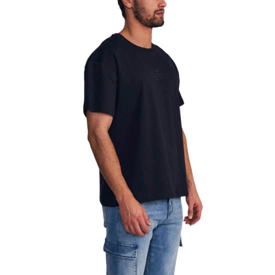 Polera Hombre Relaxed Fit Cotton Slub Negro Ellus - Imagen 2