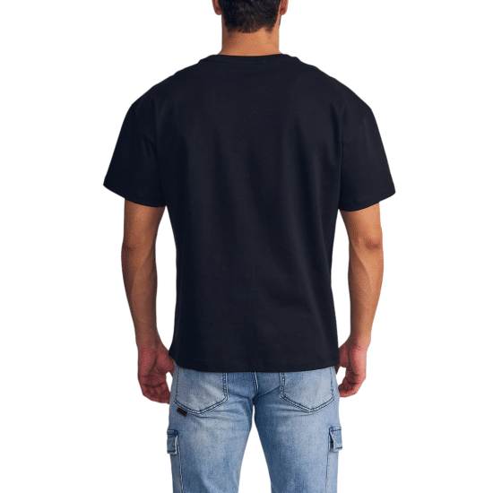 Polera Hombre Relaxed Fit Cotton Slub Negro Ellus - Imagen 3