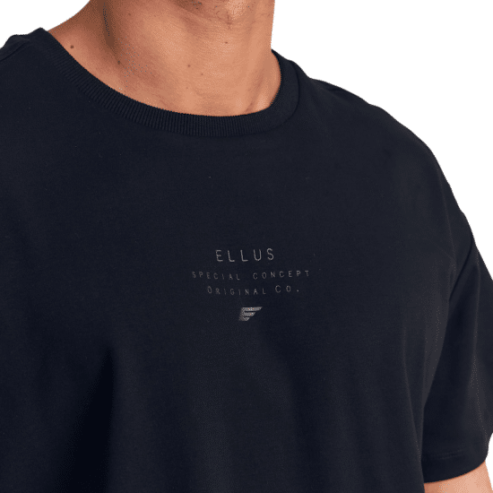 Polera Hombre Relaxed Fit Cotton Slub Negro Ellus - Imagen 4