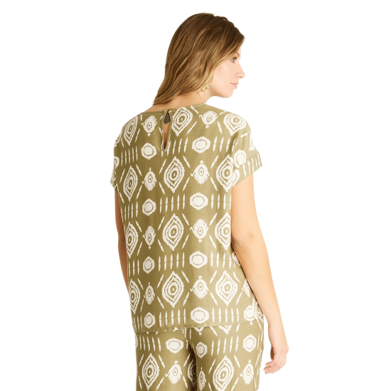 Blusa Verde con Estampado Étnico Ldp - Imagen 2