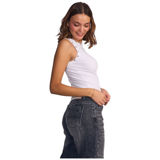 Polera Mujer Street Core Tachas Blanco Il Gioco - Imagen 3