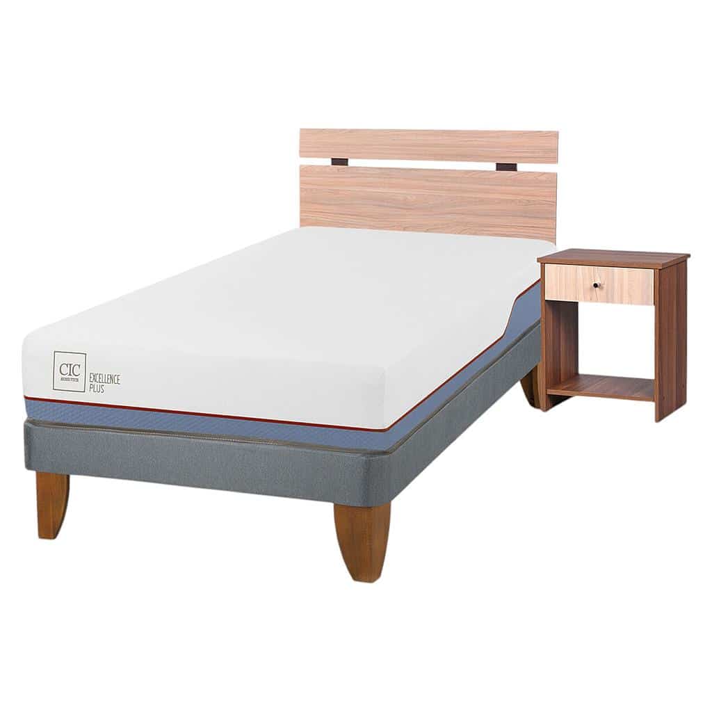 Cama Europea 1,5 Plazas Excellence Plus + Set Olmo
