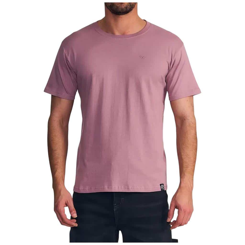 Polera Hombre Manga Corta Lisa Logo Bordado Morado Ellus