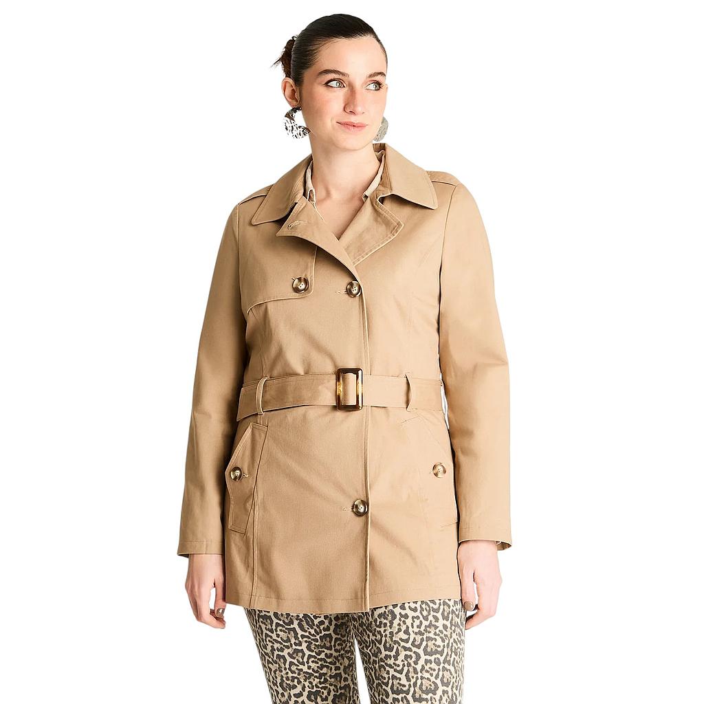 Trench Mujer Beige Estilo Clásico Lorenzo di Pontti