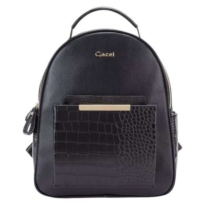 MOCHILA MUJER CUERO SINTETICO NEGRO MO5849 GACEL