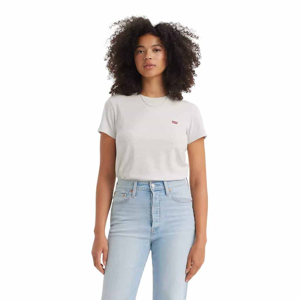 Polera Mujer Perfect Tee Icy Grey Heather Cotton Levis