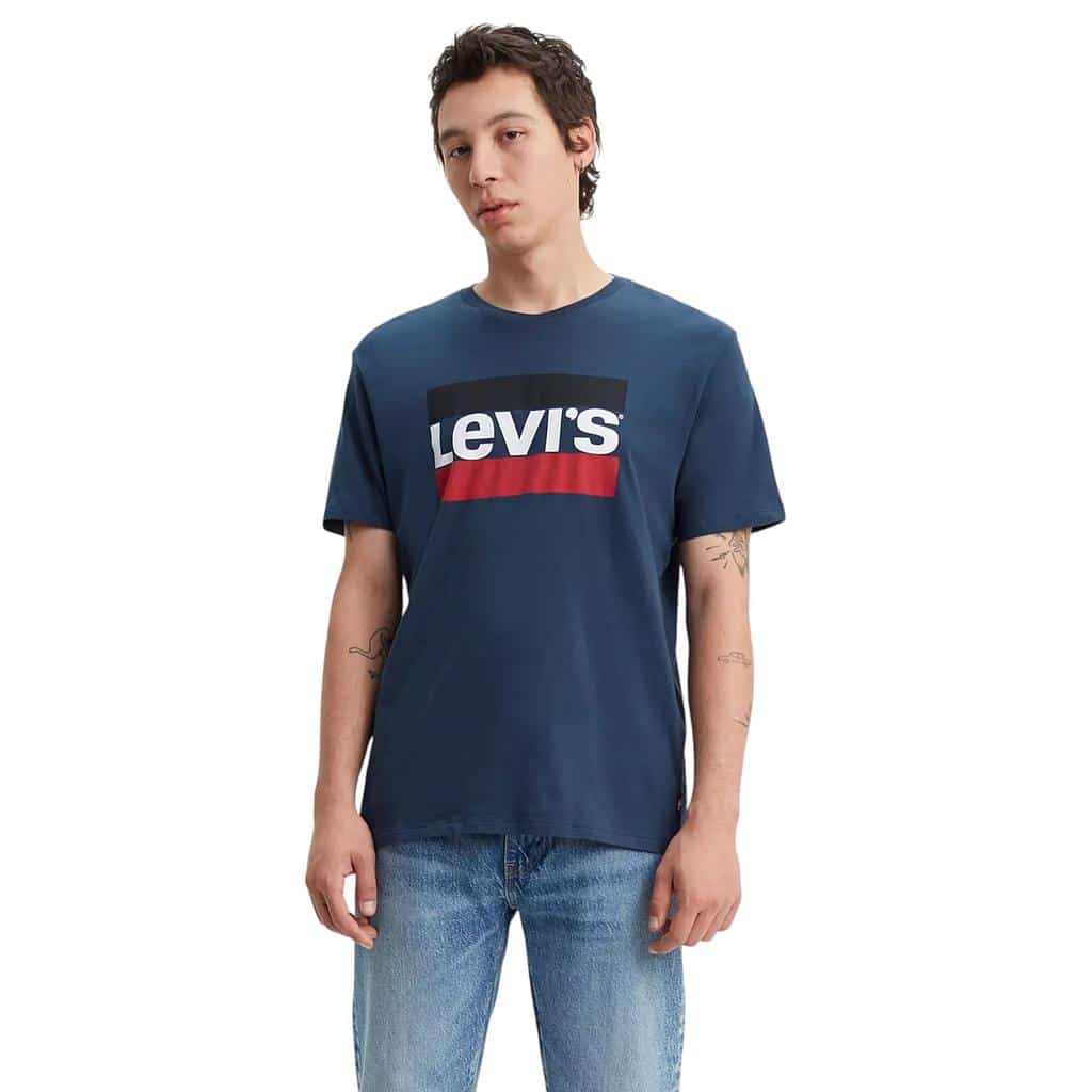 Polera Hombre Sportswear Logo Graphic 84 Azul Levis