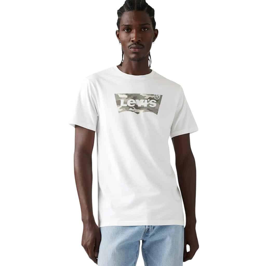 Polera Hombre Graphic Crewneck Tee Camo BW Fill White Levis