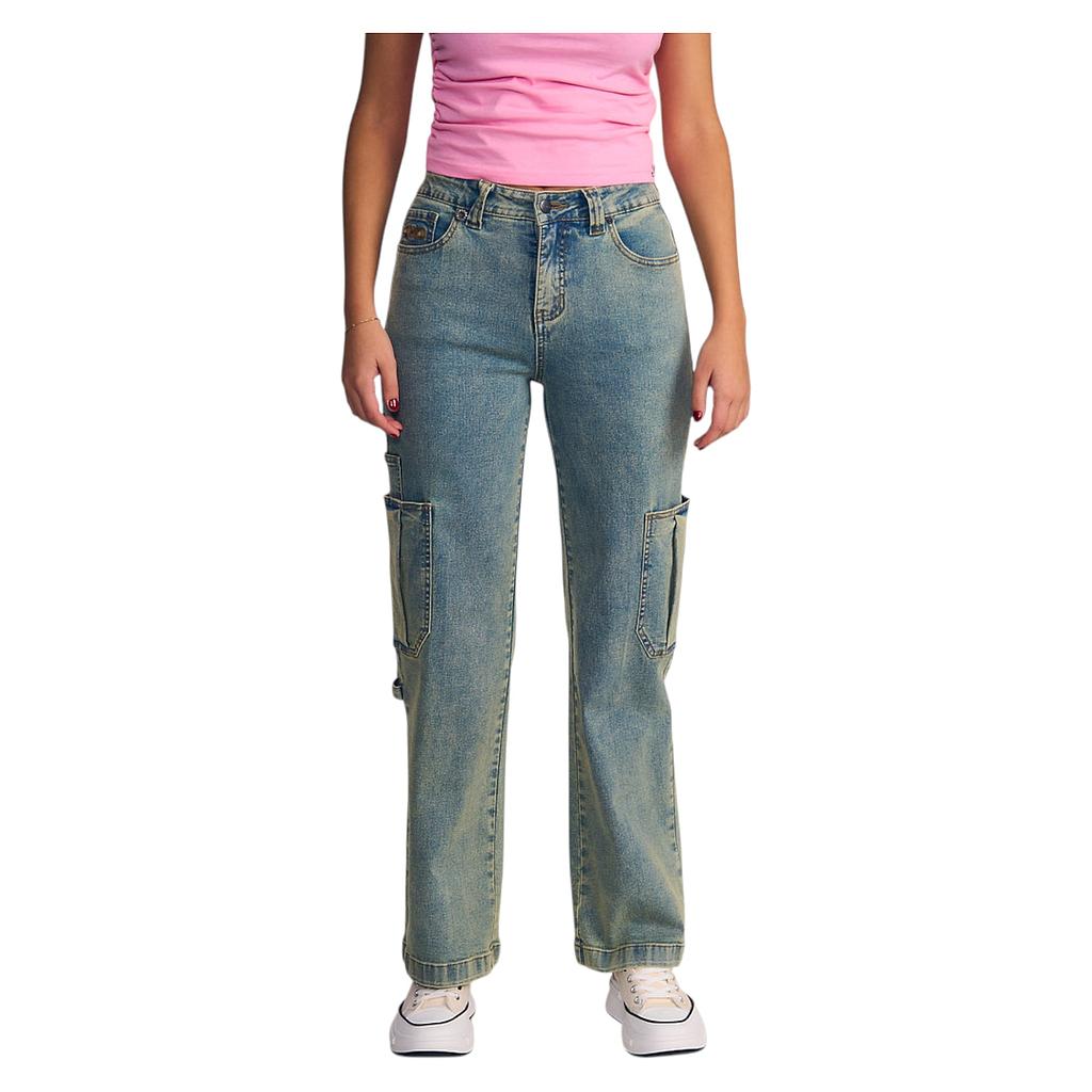 Jeans Mujer Cargo Carpenter Light con Detalle de Bolsillos Il Gioco