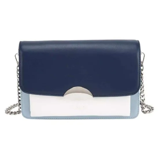 Cartera Retro con Tapa Pequeña Color Marino Bicolor Gacel