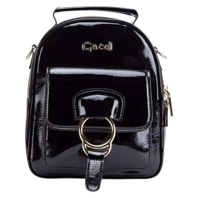 Mochila Mujer Mofl2163 Verniz Negro Gacel