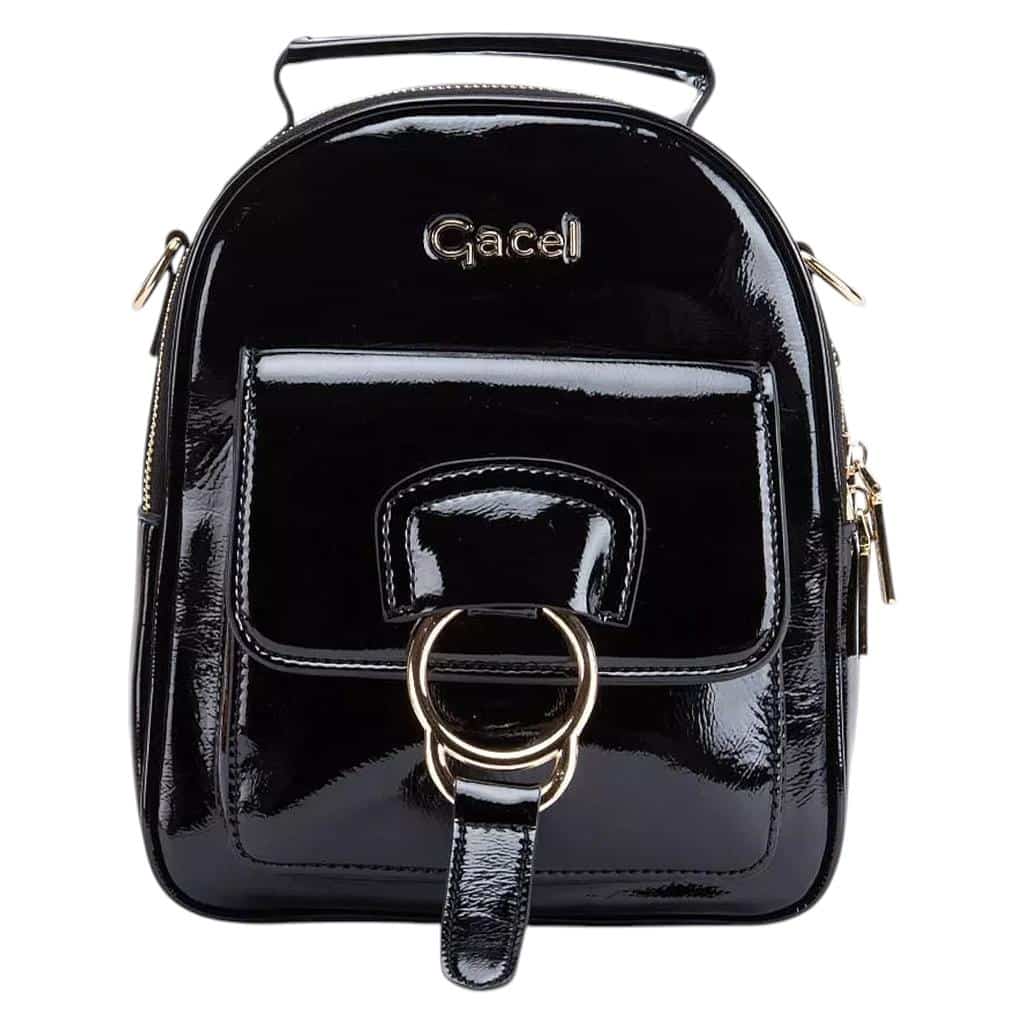 Mochila Mujer Mofl2163 Verniz Negro Gacel